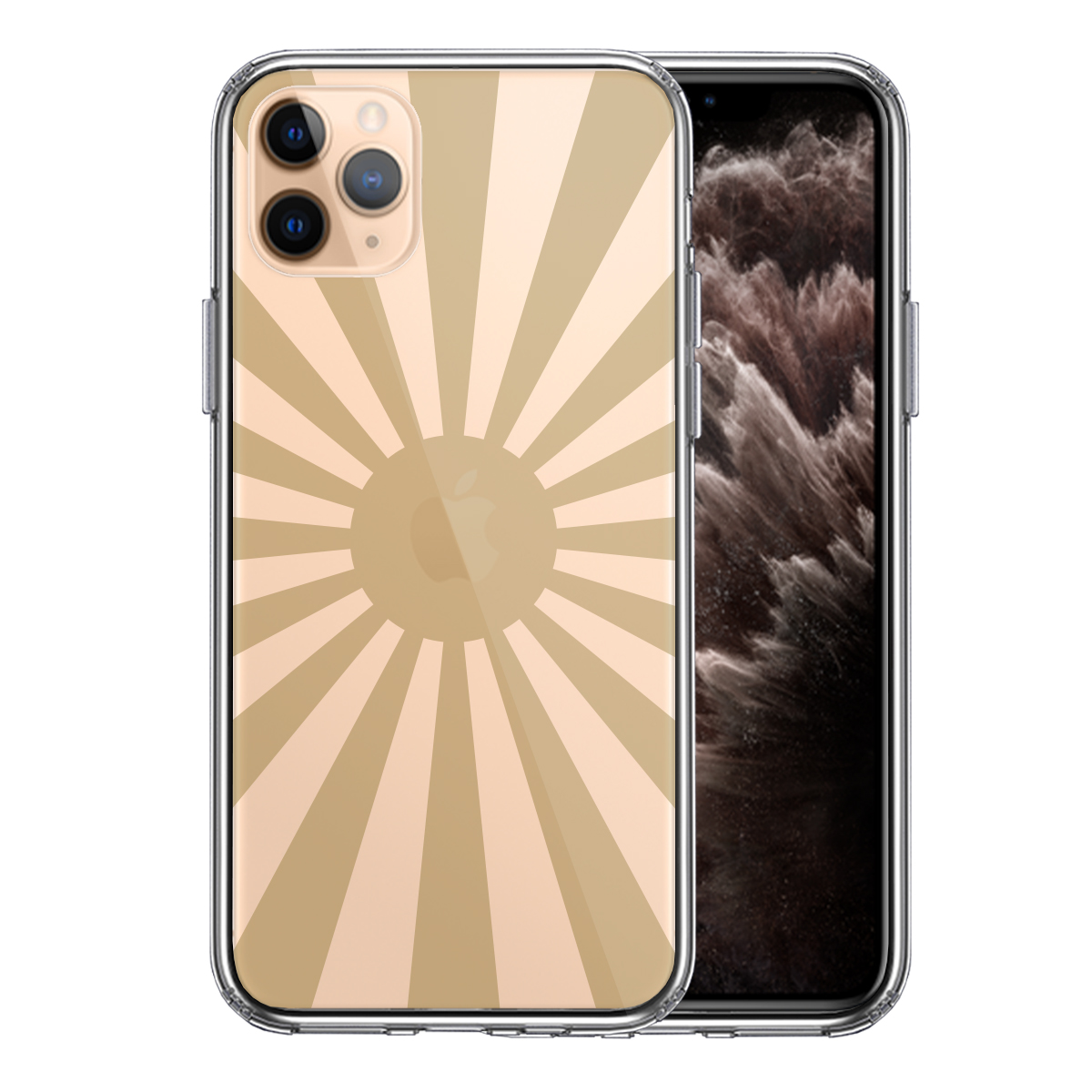 iPhone11pro ケース クリア 旭日旗 太陽 日本 スマホケース 側面ソフト 背面ハード ハイブリッド