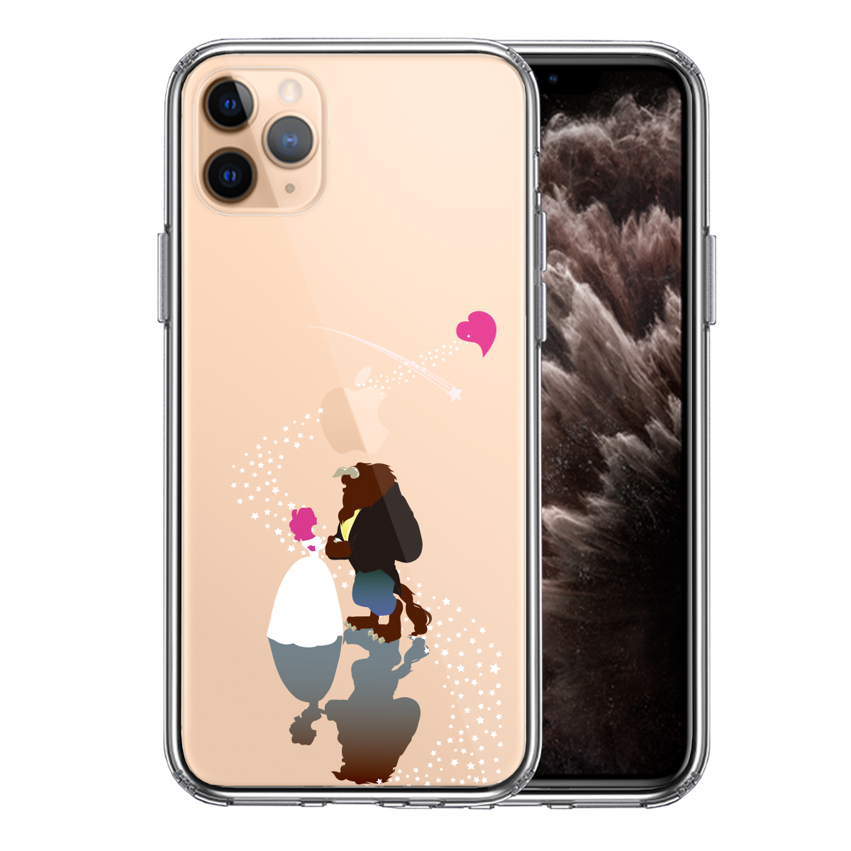 iPhone11pro ケース クリア 美女と野獣 星 の 祝福 スマホケース 側面ソフト 背面ハード ハイブリッド
