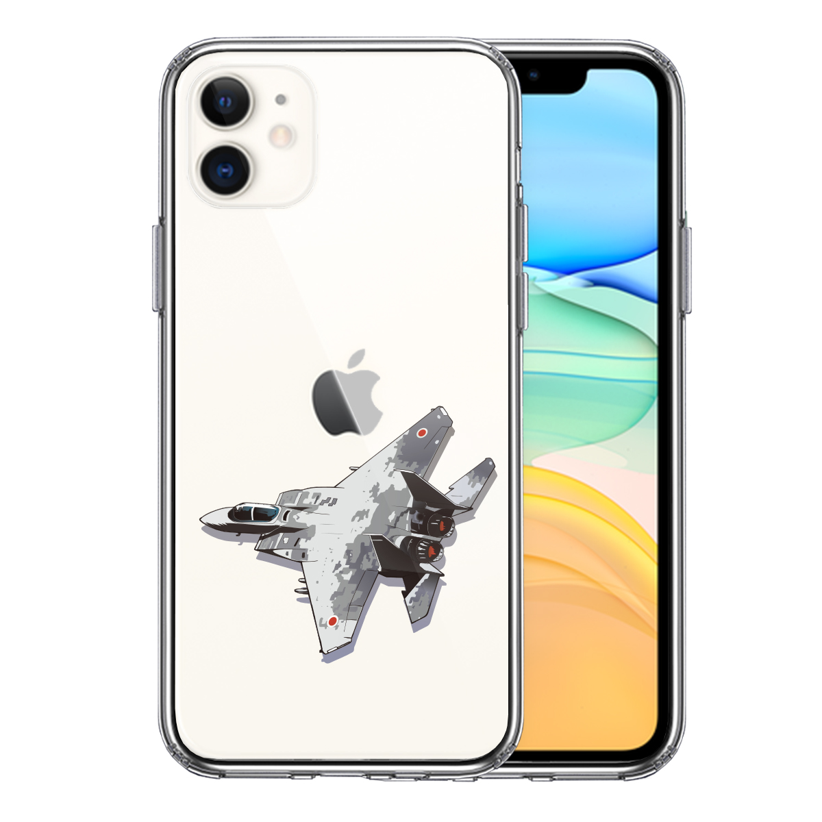 iPhone11 ケース クリア 航空自衛隊 戦闘機 F-15J アグレッサー 1 スマホケース 側面ソフト 背面ハード ハイブリッド