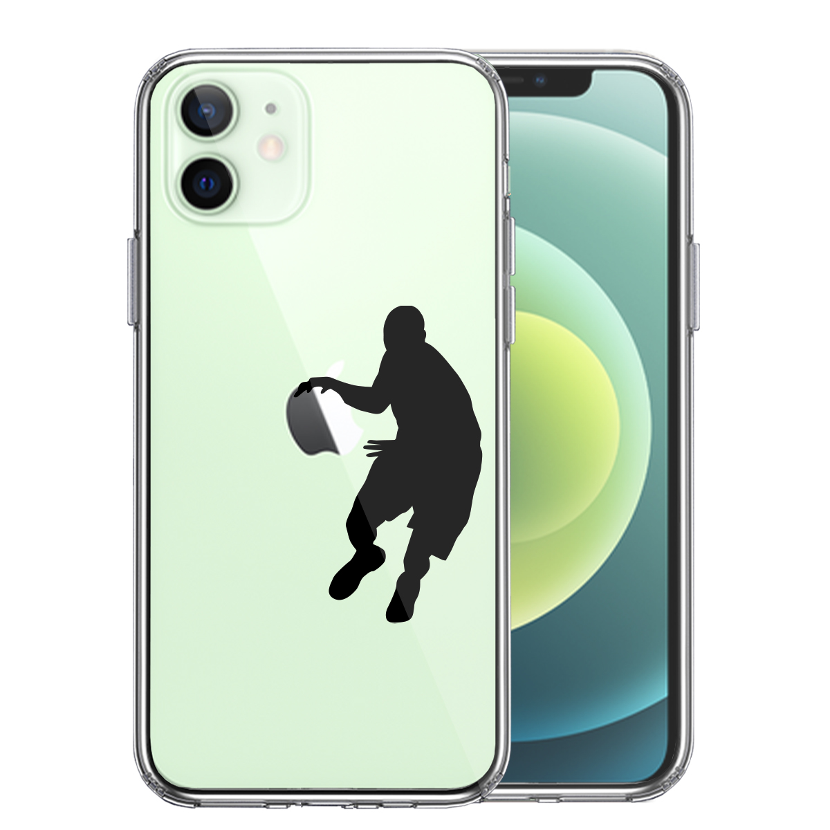 iPhone12mini ケース クリア バスケットボール ドリブル スマホケース 側面ソフト 背面ハード ハイブリッド 送料無料 即日発送