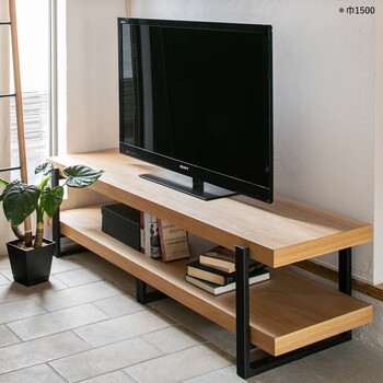 ローボード 幅150 NA 天然木×スチールのナチュラルシンプルなテレビボード アレッシア ienowa 送料無料