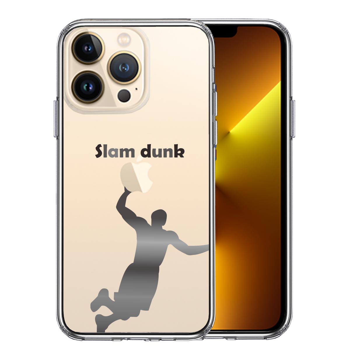 iPhone13Pro ケース クリア バスケットボール スラムダンク スマホケース 側面ソフト 背面ハード ハイブリッド