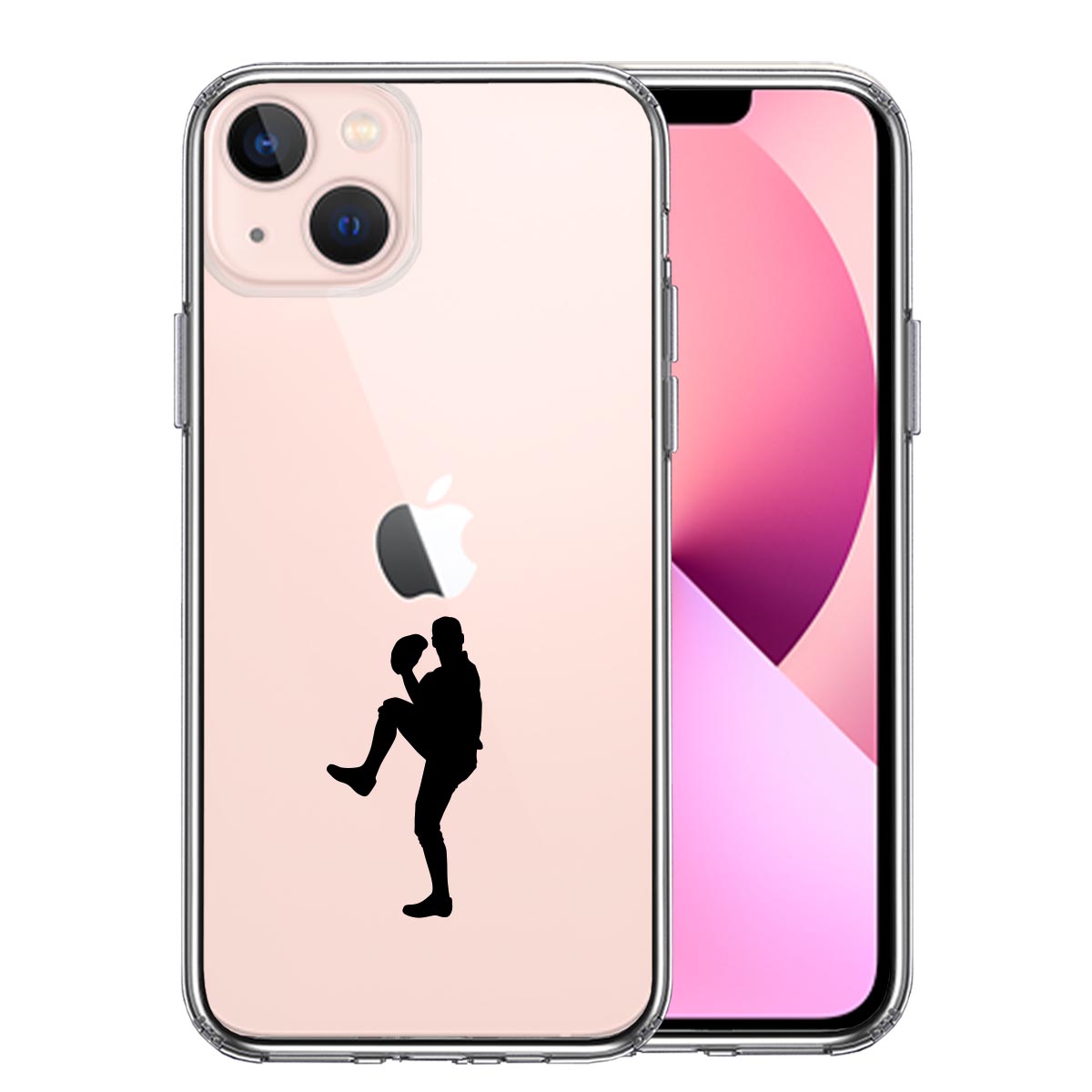 iPhone13mini ケース クリア 野球 ピッチャー スマホケース 側面ソフト 背面ハード ハイブリッド