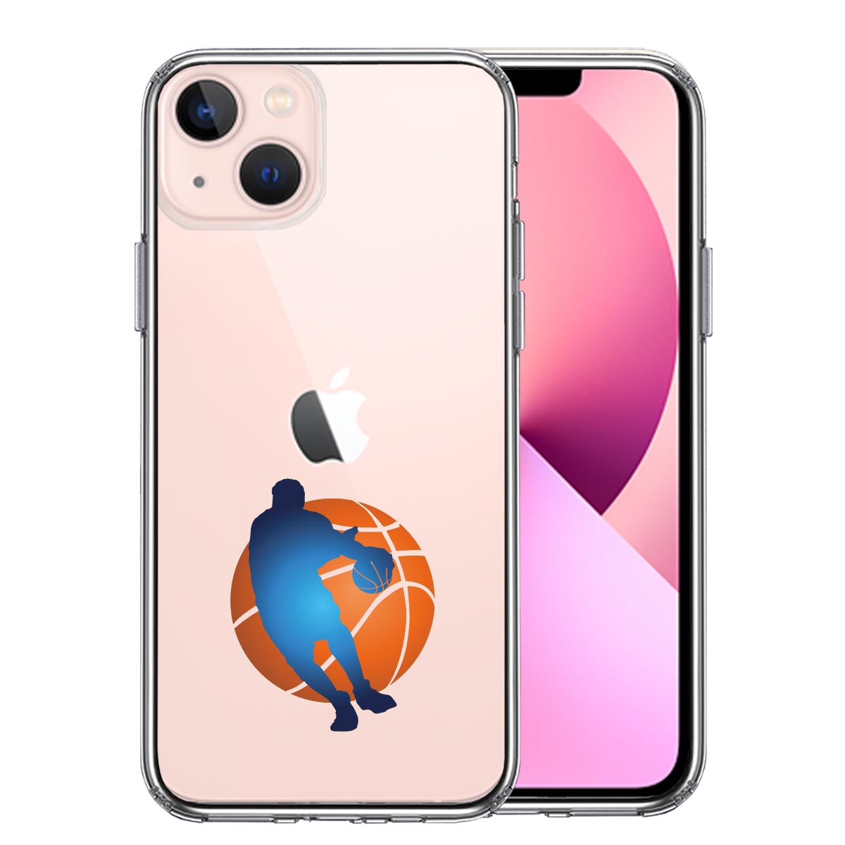 iPhone13mini ケース クリア バスケットボール ドリブル 3 スマホケース 側面ソフト 背面ハード ハイブリッド