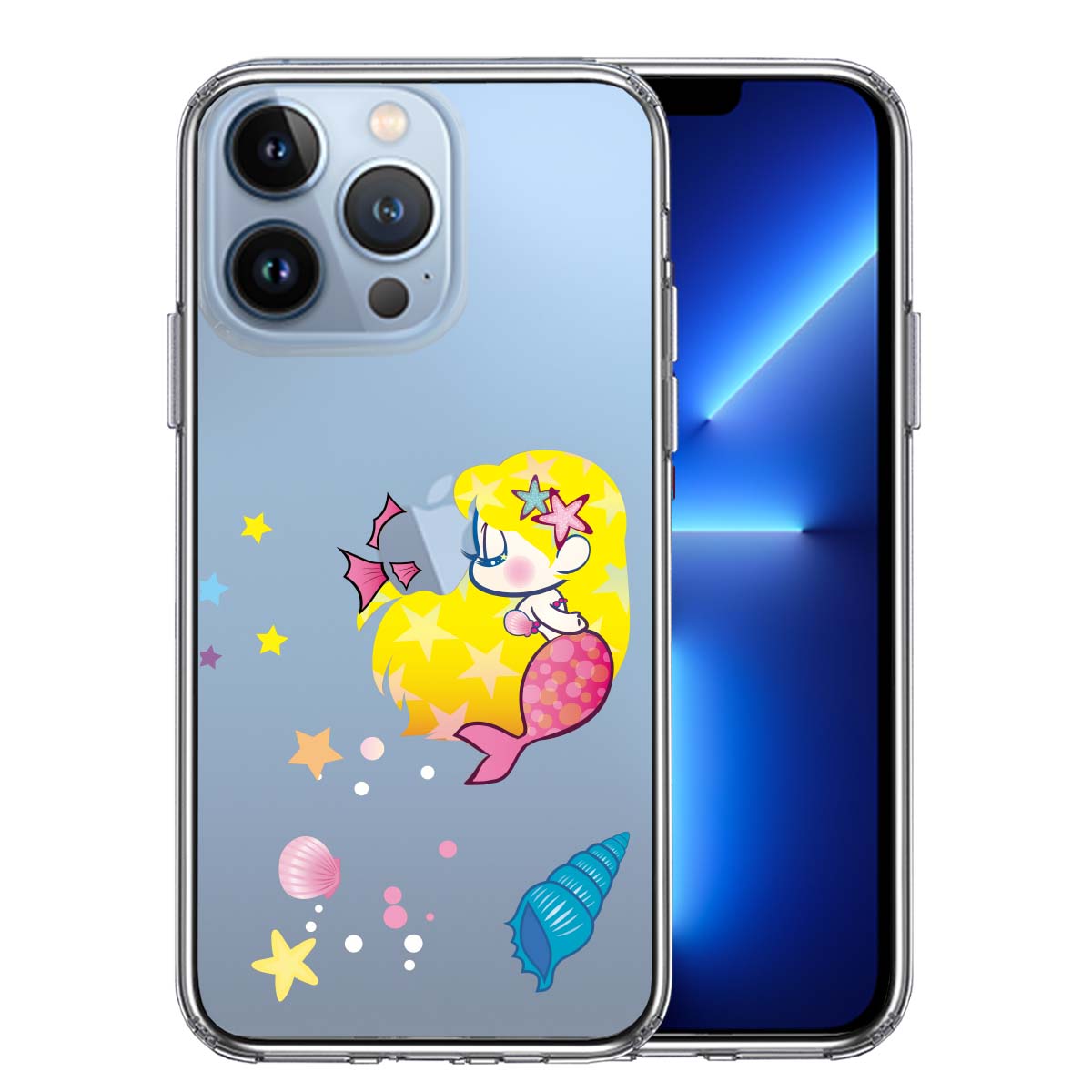 iPhone13Pro ケース クリア Young mermaid 1 スマホケース 側面ソフト 背面ハード ハイブリッド