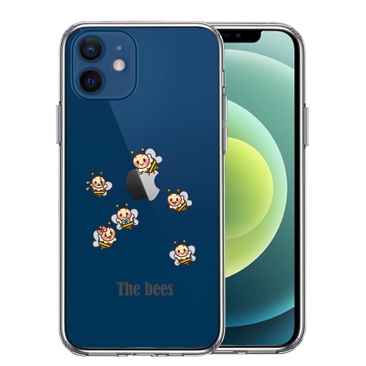 iPhone12 ケース クリア The Bees ミツバチ 蜂 可愛い スマホケース 側面ソフト 背面ハード ハイブリッド