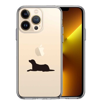 iPhone13Pro ケース クリア 犬 シルエット ラブラドールレトリバー スマホケース 側面ソフト 背面ハード ハイブリッド