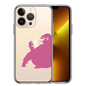 iPhone13Pro ケース クリア ゴリラ ピンク スマホケース 側面ソフト 背面ハード ハイブリッド