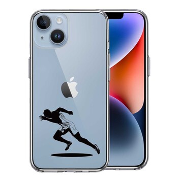 iPhone14 ケース クリア スプリンター 走者 ランナー スマホケース 側面ソフト 背面ハード ハイブリッド 送料無料 即日発送