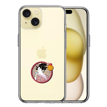 iPhone15Plus ケース クリア 浮世絵 女 スマホケース 側面ソフト 背面ハード ハイブリッド 送料無料 即日発送