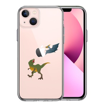 iPhone13mini ケース クリア 恐竜 たち スマホケース 側面ソフト 背面ハード ハイブリッド 送料無料 即日発送